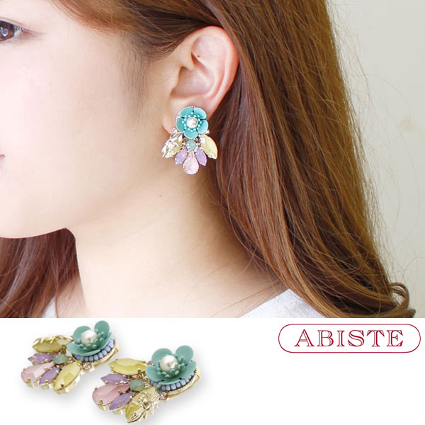 楽天市場 送料無料 Abiste アビステ イタリア製フラワーモチーフビジューイヤリング レディース 女性 人気 上品 大人 おしゃれ キラキラ アクセサリー ブランド ギフト 30代 40代 Abiste 楽天市場店