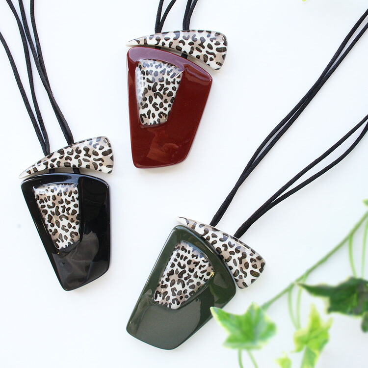 ABISTE ZSiSKA ≪NINA LEOPARD≫フリーレングスレオパード柄レジンネックレス/1221006- ブランド アビステ AW