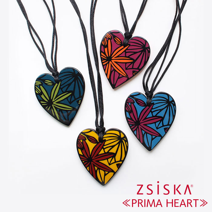 ABISTE ZSiSKA ≪PRIMA HEART≫レジンフリーレングスネックレス/1240013- ブランド ギフト アビステ シスカ ハート ボタニカル アレルギー対策 大人映え AW spices 個性的