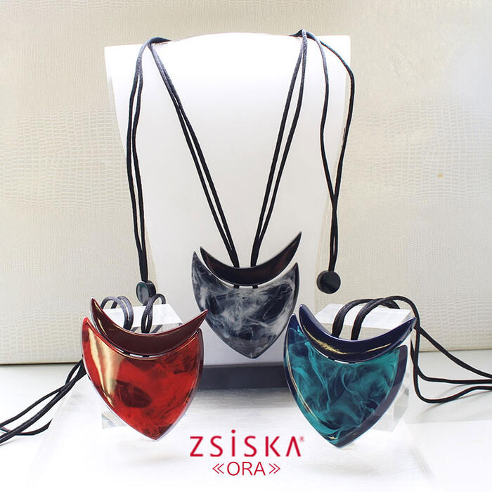 ZSiSKA レジン白黒ストラップ柄デザイン　ネックレス3点セット ZSiSKA レジン白黒ストラップ柄デザイン ネックレス3点セット ZSiSKA