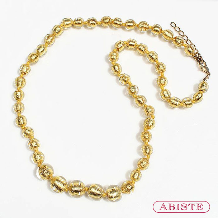 【マラソン限定☆最大2,000円OFF☆】ABISTE イタリア製ベネチアンガラスデザインロングネックレス/1170489 ブランド アビステ ベネチアンガラス ベネチアン ゴールド 大人映え ご褒美買い|ABISTE 店