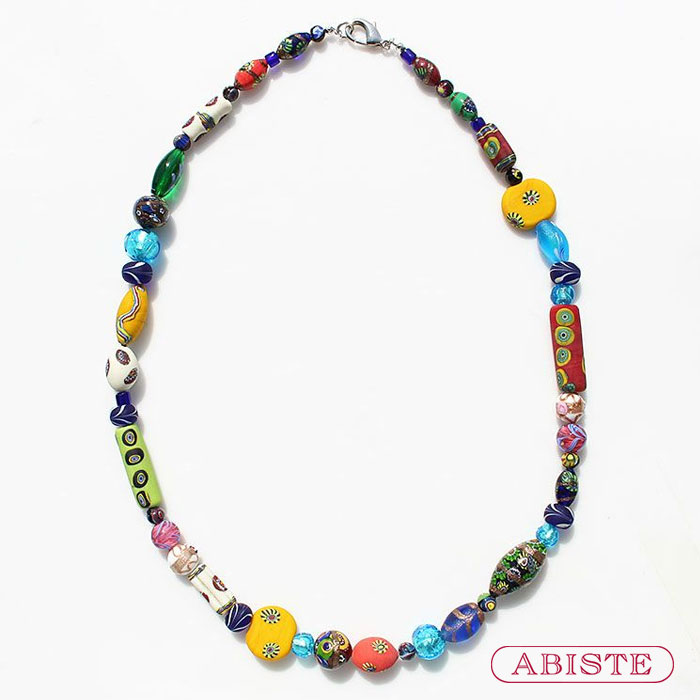 【マラソン限定☆最大2,000円OFF☆】ABISTE イタリア製ベネチアンヴィンテージガラスビーズデザインロングネックレス/1171147 ブランド アビステ ベネチアンガラス ベネチアン ヴィンテージ ヴィンテージビーズ ご褒美|ABISTE 店