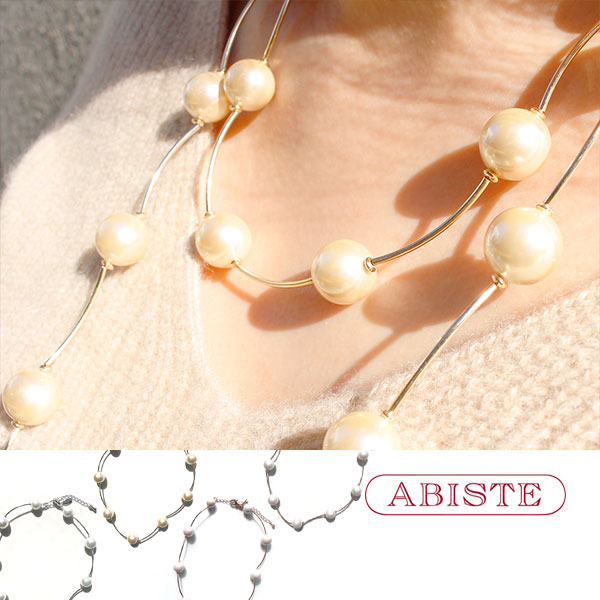 受賞店舗 Abiste アビステ マジョルカパール14ｍｍ玉ステーションロングネックレス レディース 女性 人気 上品 大人 キラキラ アクセサリー ブランド ギフト 30代 40代 人気ブランド Www Estelarcr Com