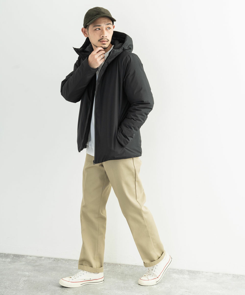 A 中綿ジャケット メンズ レディース アウター フード スポーツ マウンテンパーカー 無地 シンプル 防水 防風 撥水 止水ファスナー フード ジップ カジュアル シンプル アウトドア スポーツ Rd Ghost アールディ ゴースト 8799 Abito防風 撥水性に優れたウェザー生地を