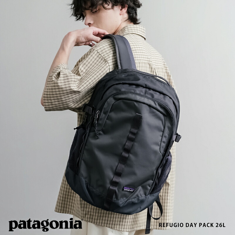 Patagonia パタゴニア REFUGIO DAY PACK 26L レフュジオ デイパック バックパック リュックサック バッグ メンズ レディース 鞄 大容量 軽量 ノートPC タブレット A4収納 通学 通勤 ロゴ DWR加工 耐久性撥水 ハイキング 旅行 カジュアル シンプル ストリート スポーツ 16148｜abito
