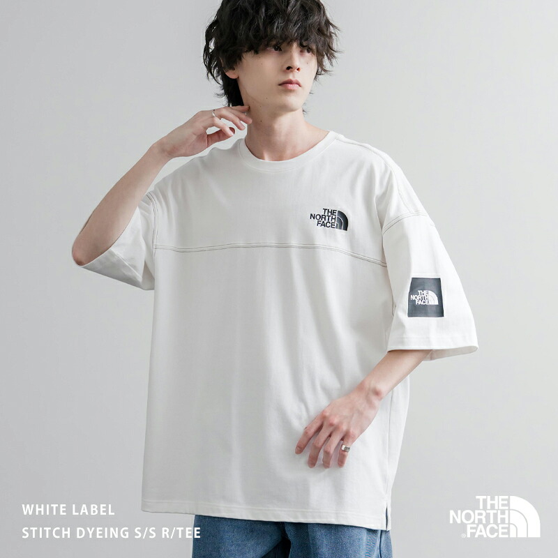 THE NORTH FACE ザ・ノースフェイス WHITE LABEL ホワイトレーベル 韓国 日本未展開モデル Tシャツ 半袖 メンズ レディース カットソー 白T STITCH DYEING S/S R/TEE ロゴ ワンポイント オーバーサイズ ルーズ リラックス ゆったり ピグメント加工 ステッチ 16163｜abito