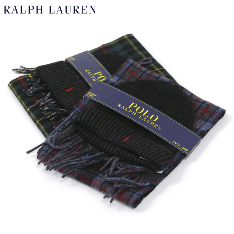 【楽天市場】POLO by Ralph Lauren Hat & Scarf Set ラルフローレン ダブルフェイスのウール混紡 スカーフ