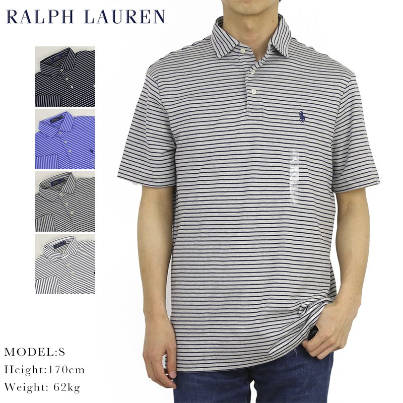 【楽天市場】ポロ ラルフローレン クラシックフィット ボーダー柄 台襟 ポロシャツ ワイドカラー ワンポイント Ralph Lauren