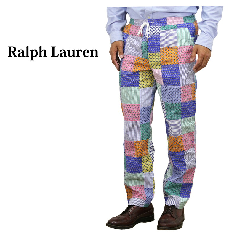 ポロ ラルフローレン メンズ リラックスドフィット シアサッカー パッチワーク イージーパンツ POLO Ralph Lauren Men\u0027s \