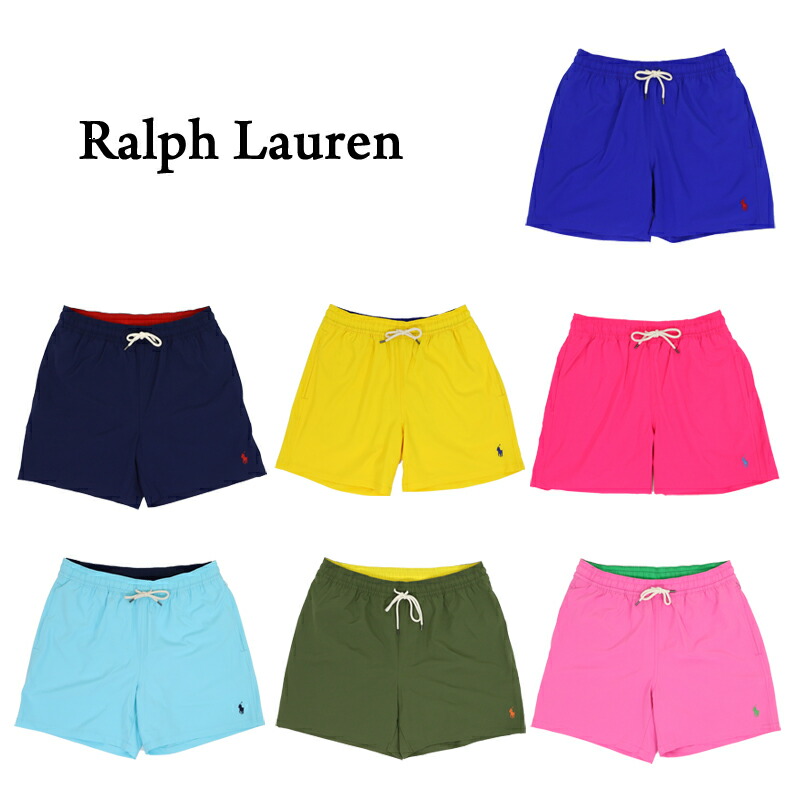 ポロ ラルフローレン メンズ 無地 ポニー刺繍 ストレッチ スイムショーツ （水着）POLO Ralph Lauren Men's Pony Stretch Swim Shorts US