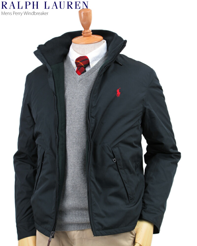 ポロ ラルフローレン フリースライニング ウインドブレーカー ジャケット POLO Ralph Lauren Men's Perry Windbreaker (BLACK) US  売れ筋