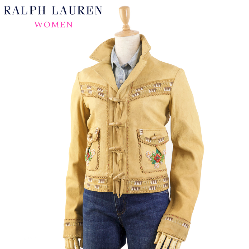 【楽天市場】(WOMEN) Ralph Lauren Women's Hippie Leather Jacket 女性用 ラルフローレン