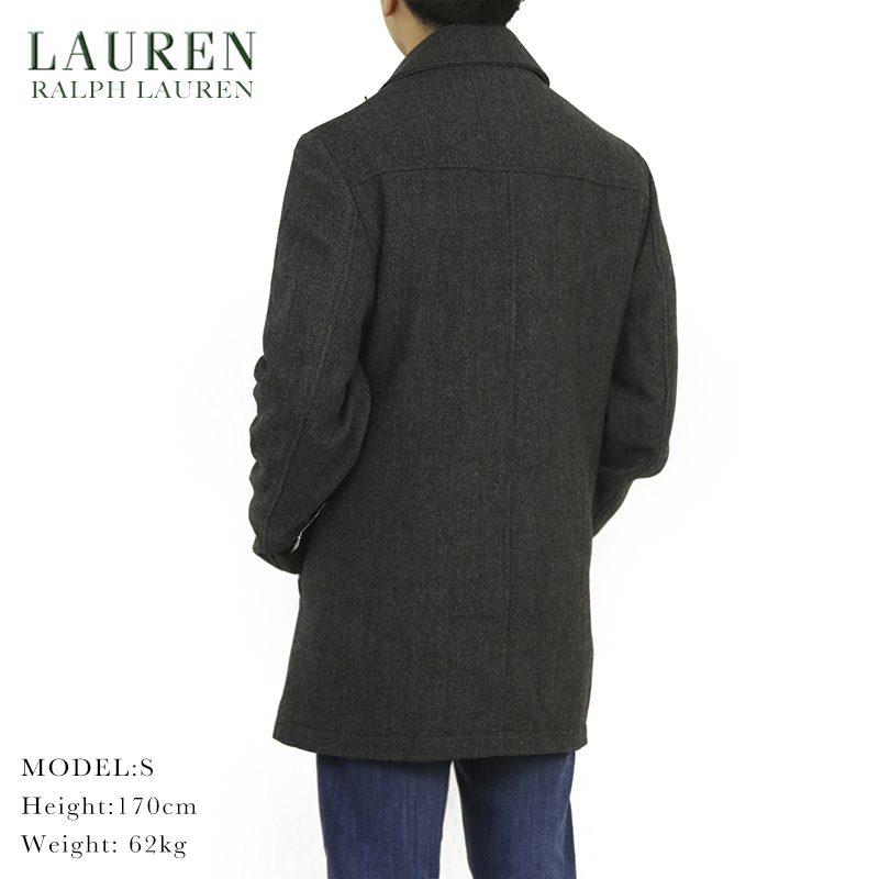 【楽天市場】LAUREN Ralph Lauren Men's Melton Overcoat US ローレン ラルフローレン ヘリンボーン