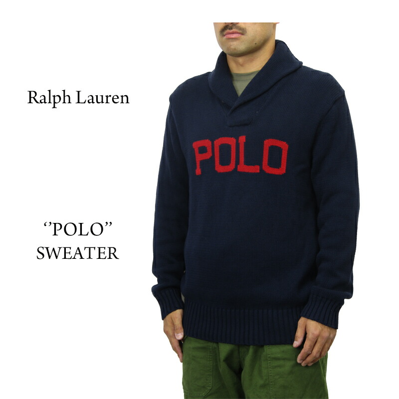 ポロ ラルフローレン メンズ ロゴタイプ 肩かけ色つや プルオーバー POLO Ralph Lauren Men\u0027s POLO Logo Cotton Shawl Collar Sweater US