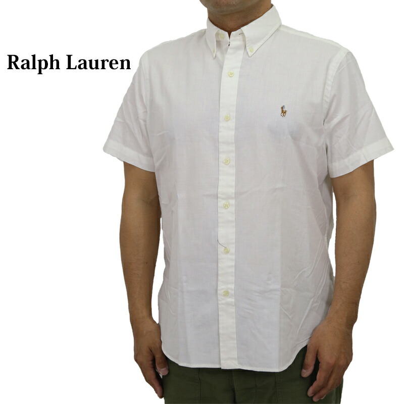 ポロ ラルフローレン メンズ クラシックフィット コットン ワンポイント ポニー刺繍 ボタンダウン 半袖シャツ 無地 POLO Ralph Lauren Men's \