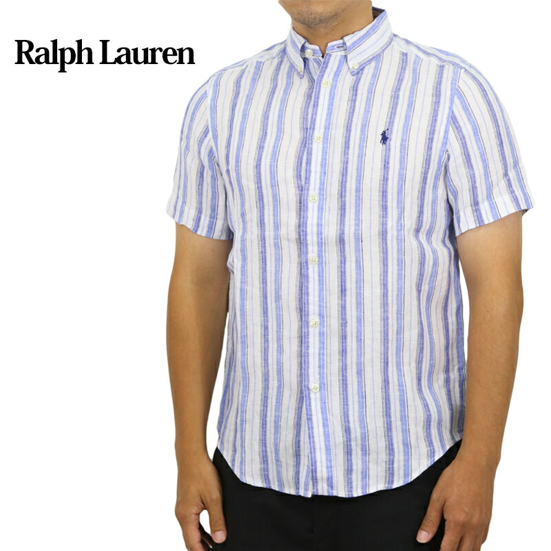 ポロ ラルフローレン ボーイズ リネン ストライプ ボタンダウン 半袖シャツ POLO Ralph Lauren Boy (SCHOOL) S/S Linen Stripe B.D.Shirts US