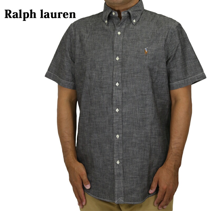 ポロ ラルフローレン メンズ クラシックフィット ビンテージ シャンブレー ボタンダウン 半袖シャツ 無地 POLO Ralph Lauren Men's \