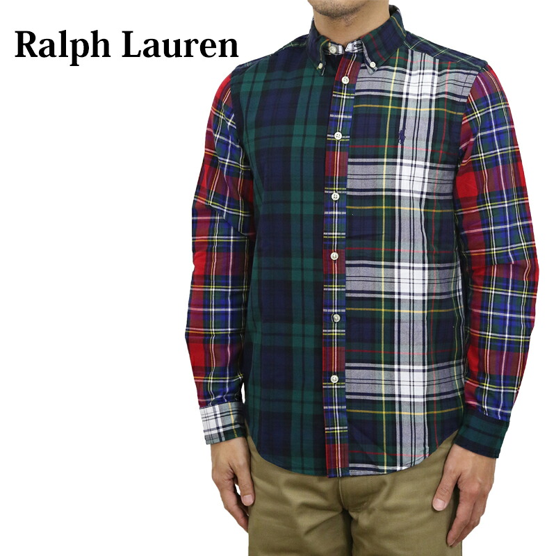 ポロ ラルフローレン ボーイズ パネル切替 タータンチェック オックスフォード ボタンダウン 長袖シャツ POLO Ralph Lauren Boy's l/s Panelled Oxford B.D.Shirts US