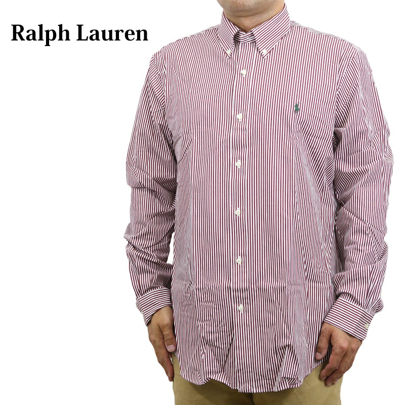 ポロ ラルフローレン メンズ クラシックフィット ストレッチ ストライプ ボタンダウン 長袖シャツ POLO Ralph Lauren Men's \