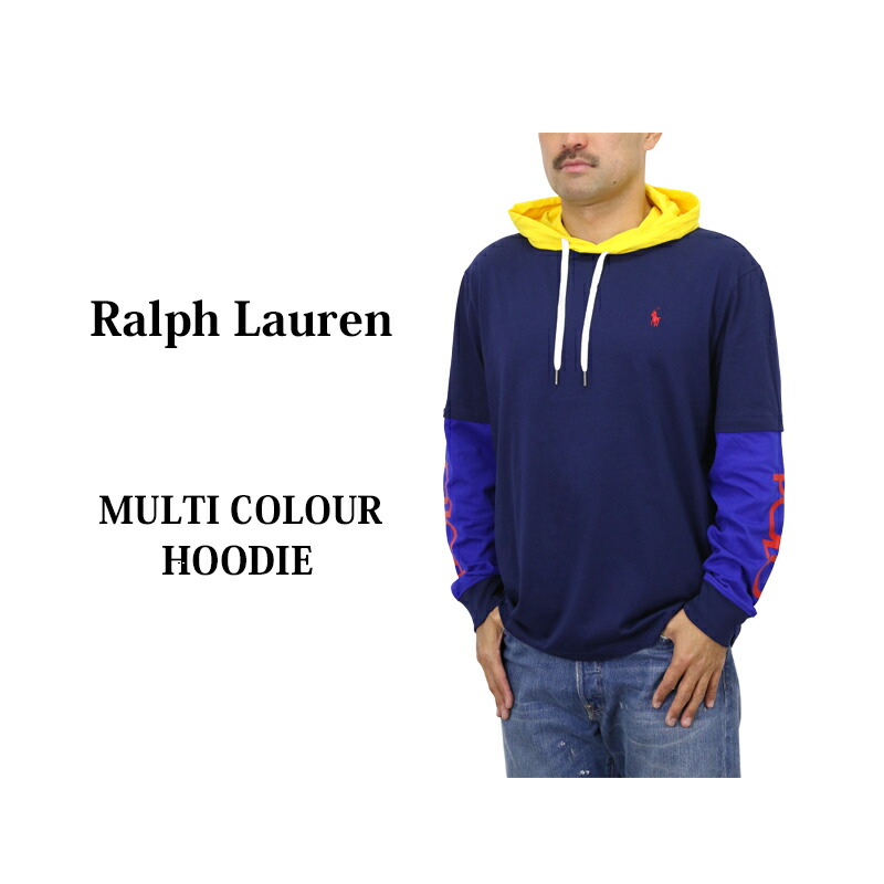 ポロ ラルフローレン メンズ フェイクレイヤード ボンネット付き添い人 長袖ティーシャツ  POLO Ralph Lauren Men\u0027s Hooded l/s T-shirts  US