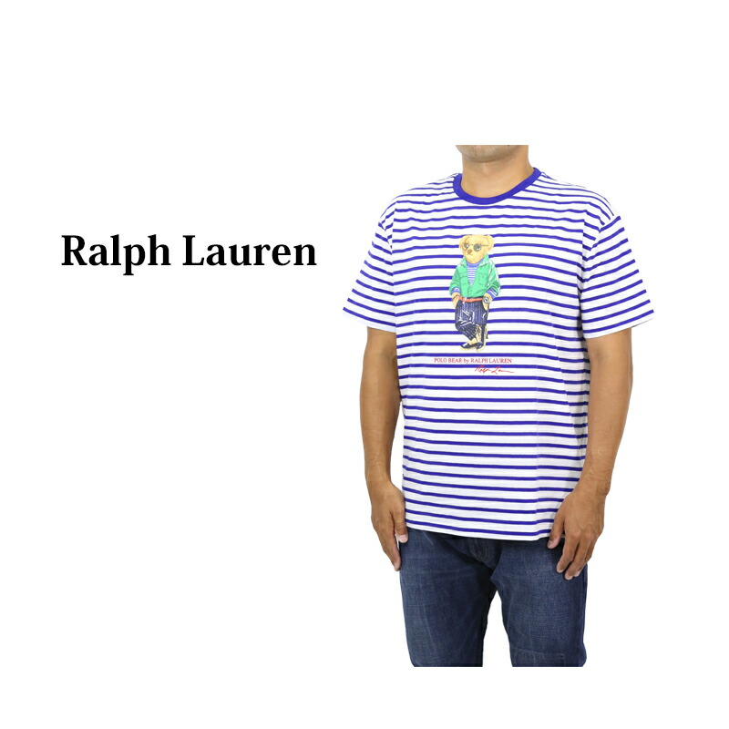 ポロ ラルフローレン メンズ クラシックフィット ポロベアー プリント ボーダー Tシャツ POLO Ralph Lauren Men's \