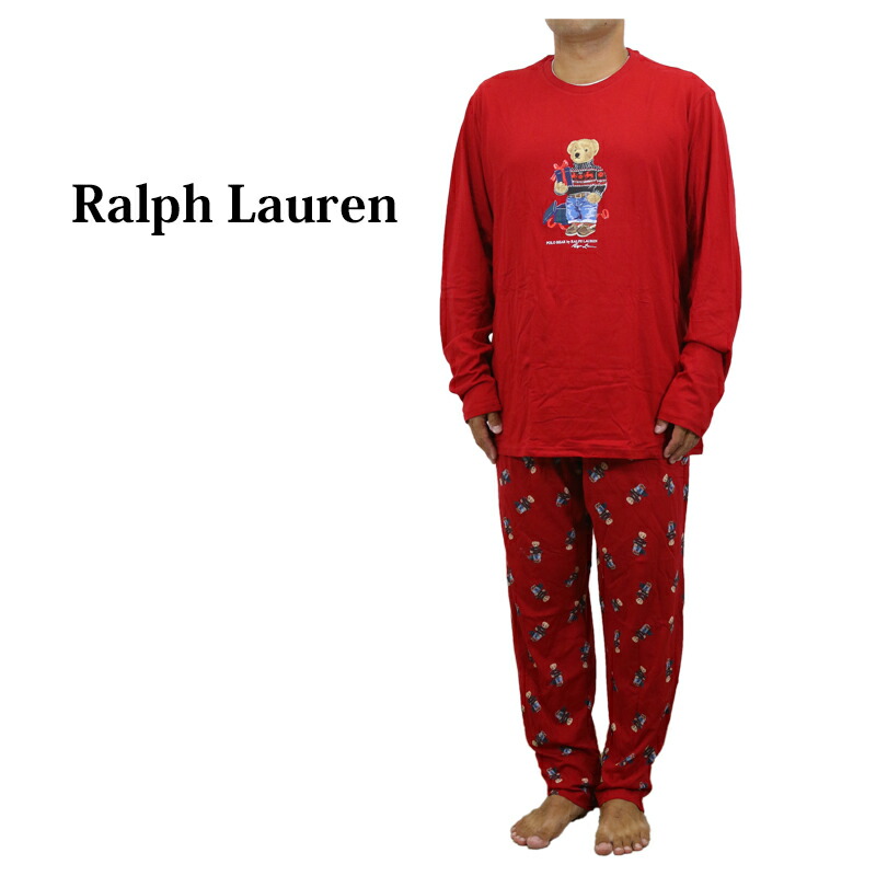 ポロ ラルフローレン メンズ ポロベアー 刷り上げる パジャマ 上下書き割り  POLO Ralph Lauren Men\u0027s POLO BEAR Pajama Set Up US