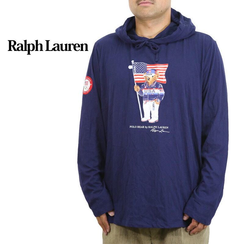 ポロ ラルフローレン メンズ ポロベア プリント フード付き 長袖Tシャツ POLO Ralph Lauren Men's Hooded l/s POLO BEAR T-shirts US