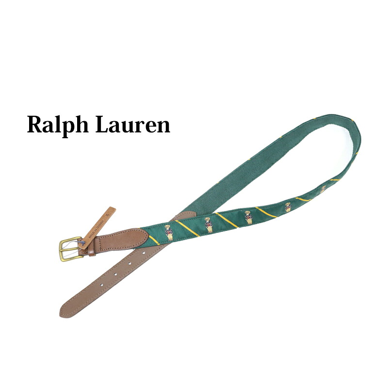 ポロ ラルフローレン メンズ ポロベアー リボン レザーベルト POLO Ralph Lauren Polo Bear Leather Belt US (UPS)｜donuts （ドーナッツ）