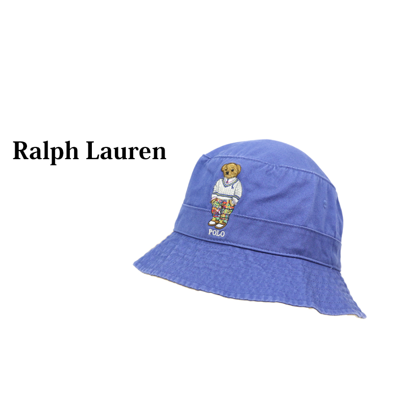 ラルフローレン ポロベア デニム バケットハット ラルフ ローレン] バケットハット ポロベア デニム ブルー (POLO