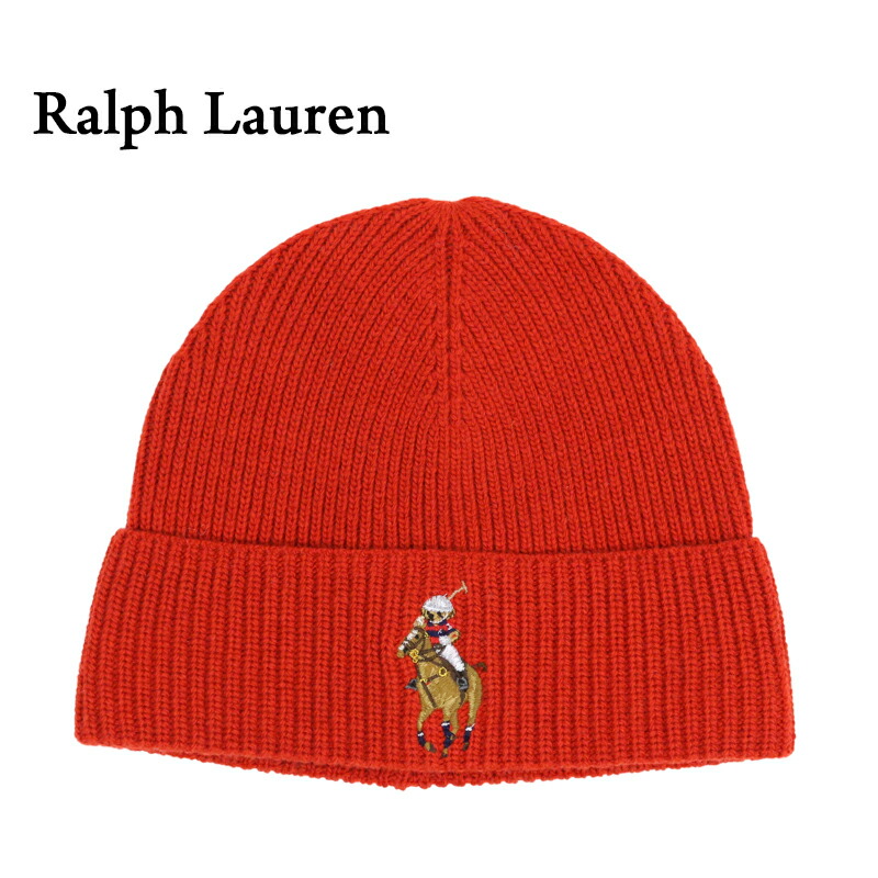 ポロ ラルフローレン ポロベアー刺しゅう アクリル樹脂/ナイロン/絨毛 編み物旗がしら(RED/RIDE PONY) Polo Ralph Lauren Polo Bear Watch Cap US 編み物帽 (UPS) ニット帽-バッグ・小物・ブランド雑貨-帽子