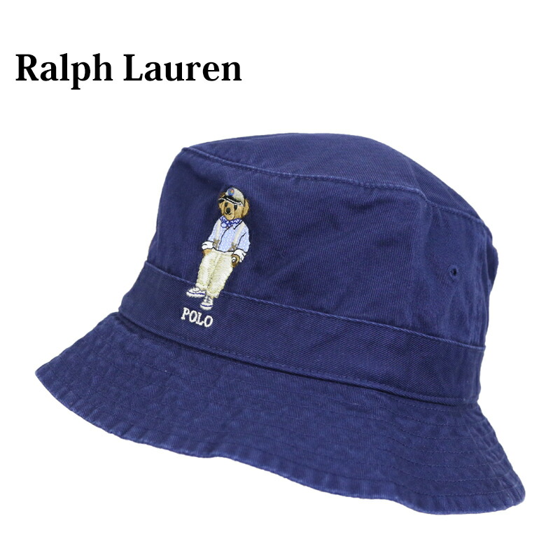 【新品未使用】ポロラルフローレン　ポロベアーデニムハット ベビー)Polo ベア インディゴ デニム バケット ハット｜ポロ
