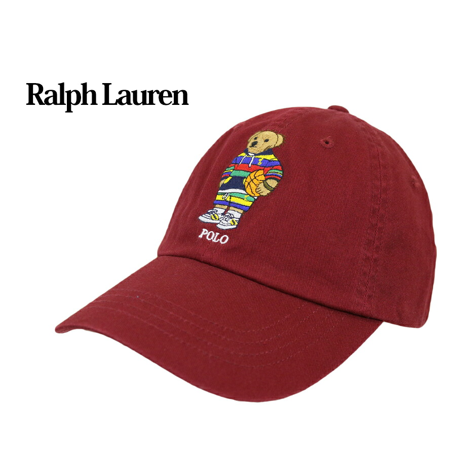 ポロ ラルフローレン キャップ ワンポイント ポロベア 刺繍 ハット Polo Ralph Lauren "POLO BEAR" Baseball Cap US (RED/BASKET BALL) (UPS)｜donuts （ドーナッツ）