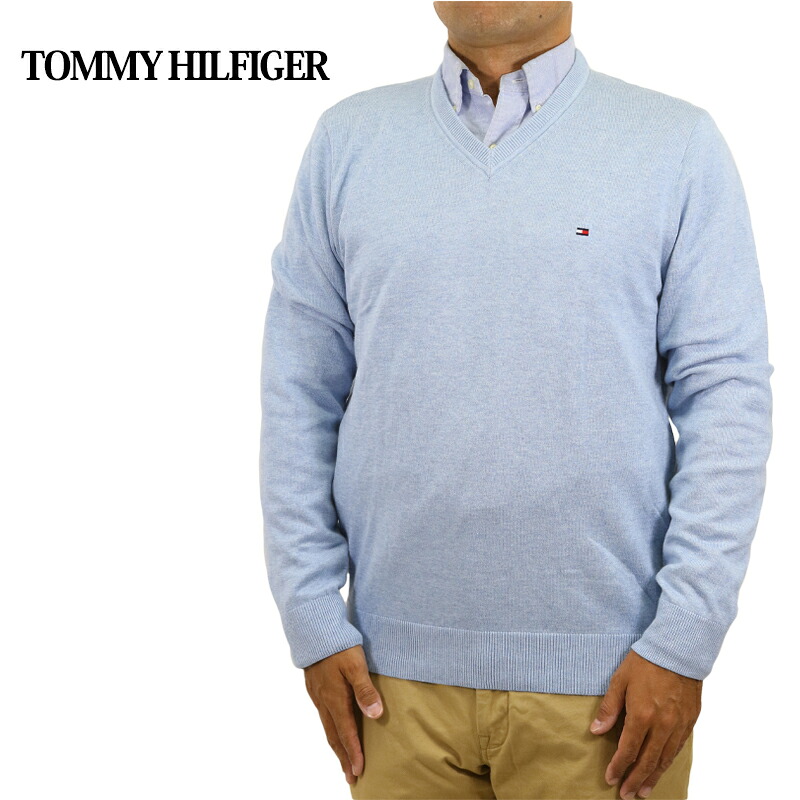 トミーヒルフィガー メンズ コットン Vネック セーター ニット Tommy Hilfiger Men's Cotton V-Neck Sweater US