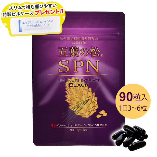 【R】【ごお引き立て有りがたさ社会的運動特価!!】五葉の松SPN 黒いこと（90粒） 【特製ピルケースプレゼント】五葉松の粒 内果皮抽出エキス【RSLさし出し】【郵便受け投函】【代引っ張ること不可】