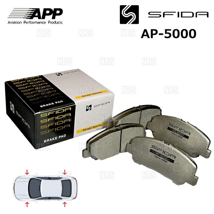 APP エーピーピー SFIDA AP-5000 (前後セット) インプレッサ STI GRB/GRF 07/12～ ブレンボ (609F/609R-AP5000