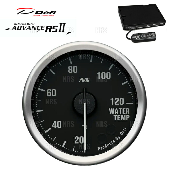 Defi デフィ アドバンスRS2/II (2点セット) φ60 水温計/コントロールユニットSE 黒 70sホワイト 20℃～120℃ (DF21702/DF17701｜エービーエムストア