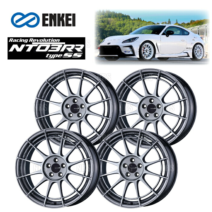 ENKEI エンケイ NT03RR type-SS (HS ハイパーシルバー/ミドルフェイス) 9.0J x 18インチ +48 PCD100 5穴 4本セット (NT03RRSS-E001-HS-4S|エービーエムストア