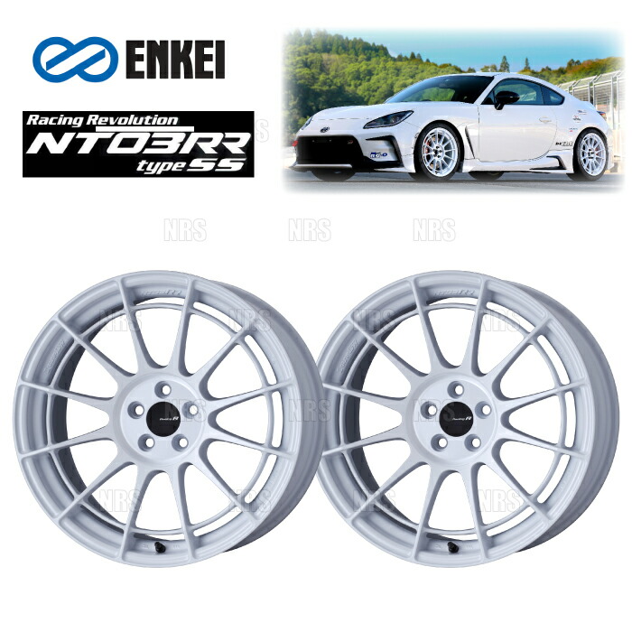 ENKEI エンケイ NT03RR type-SS (ホワイト/ミドルフェイス) 9.0J x 18インチ +48 PCD100 5穴 2本セット (NT03RRSS-E001-WH-2S