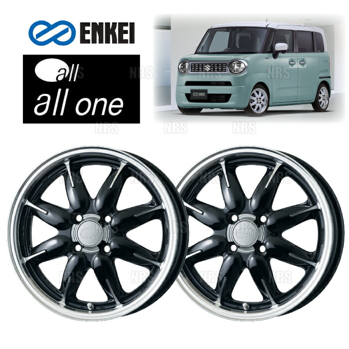 ENKEI エンケイ all one (M/BK マシニング ブラック) 5.0J x 15インチ +45 PCD100 4穴 2本セット (ONE-B001-MBK-2S|エービーエムストア