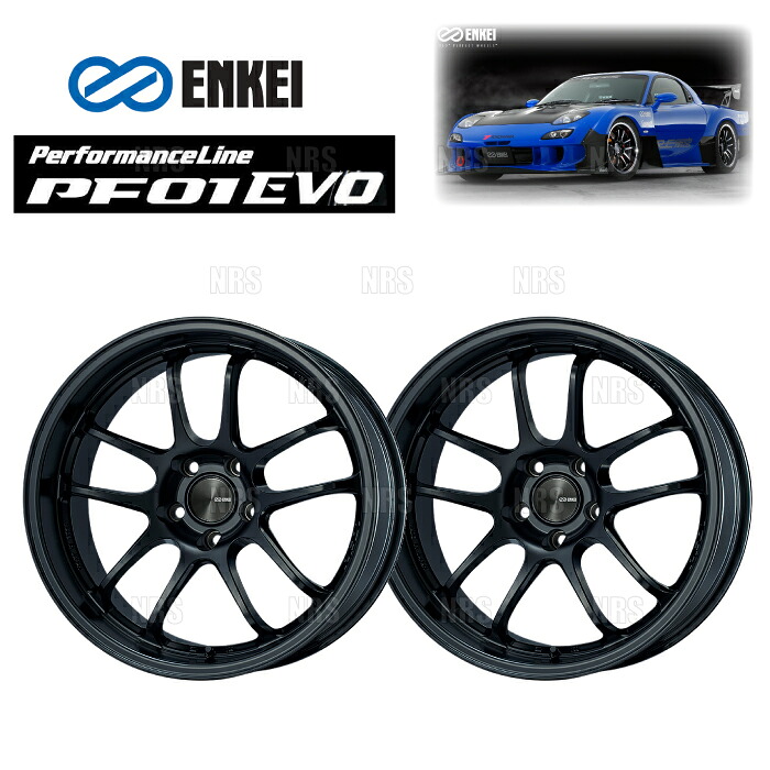 ENKEI エンケイ PF01EVO (MBK マットブラック/リアフェイス) 10.5J x 18インチ +22 PCD114.3 5穴 2本セット (PF01EVO-E011-MBK-2S