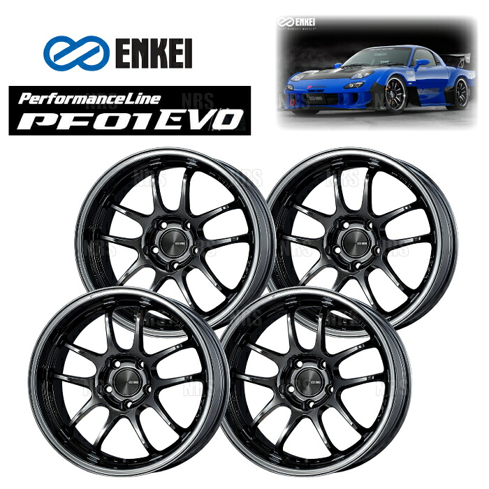 ENKEI エンケイ PF01EVO (SBK/フロントフェイス) 9.0J x 18インチ +25 PCD114.3 5穴 4本セット (PF01EVO-E001-SBK-4S｜エービーエムストア