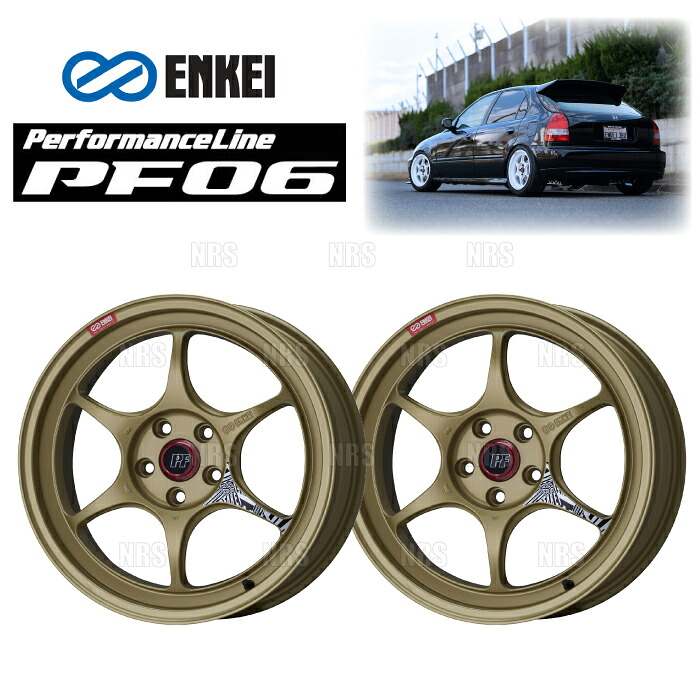 ENKEI エンケイ PF06 (ゴールド/フロントフェイス) 8.5J x 17インチ +30 PCD100 5穴 2本セット (PF06-D010-GD-2S|エービーエムストア