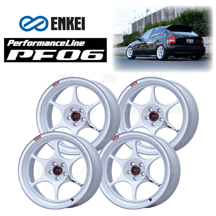 ENKEI エンケイ PF06 (M/W マシニングホワイト/フロントフェイス) 7.5J x 18インチ +48 PCD112 5穴 4本セット (PF06-E002-MWH-4S|エービーエムストア