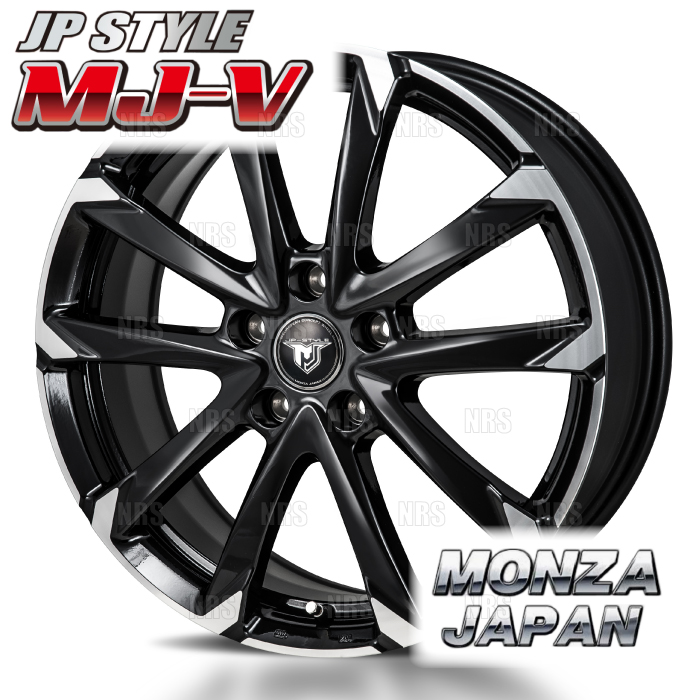 楽天市場】MONZA モンツァ JP STYLE MJ-V (4本セット) 6.0Jx15 インセット+43 PCD100 5穴  ブラックメタリック/ポリッシュ (MJV-601543-100-4S : エービーエムストア