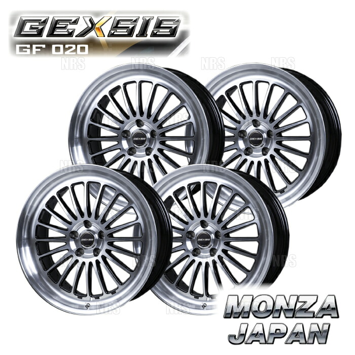 MONZA モンツァ GEXSIS GF020 (4本セット) 7.0J x 19 インセット+40 PCD114.3 5穴 パールブラックポリッシュ (GF020-701940-PBK-4S｜エービーエムストア 62,557円