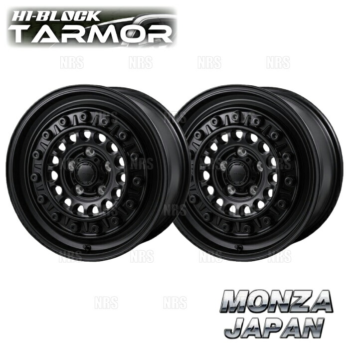 MONZA モンツァ HI-BLOCK TARMOR (2本セット) 5.5J x 15 インセット+38 PCD100 5穴 サテンブラック (TARMOR-551538-2SBK2S