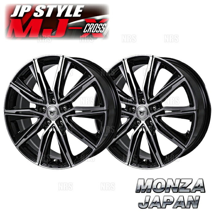 MONZA モンツァ JP STYLE MJ-X (2本セット) 5.0J x 14 インセット+38 PCD100 4穴 ブラックメタリック ポリッシュ (MJX-501445-100-2S