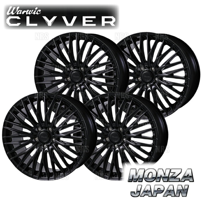 MONZA モンツァ WARWIC CLYVER (4本セット) 7.5J x 18 インセット+40 PCD114.3 5穴 グラスブラック (CLYVER-751840-GBK-4S｜エービーエムストア