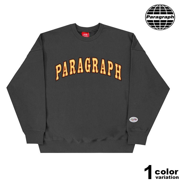 パラグラフ トレーナー Paragraph Industrial Embroidery Mtm 韓国 ブランド 韓国ファッション トップス トレーナー 長袖 スウェット スエット ロゴ メンズ レディース ユニセックス ストリート ビッグシルエット オーバーサイズ 新作 Para38 あす楽対応 Ice Org Br