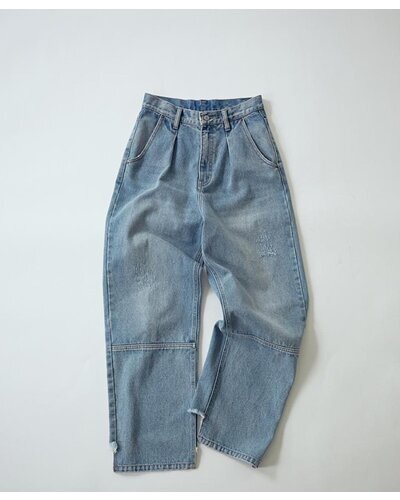 【YENN】 HIGHRISE TUCKWIDE PT（ライトブルー）[Y253-31101-3]｜Aboutir